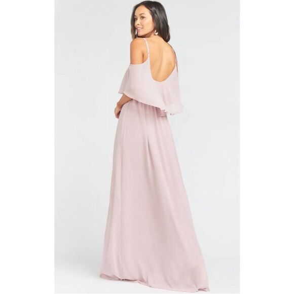 Show Me Your MuMu Pale Pink Caitlin Ruffle Formal Maxi Dress Size Medium - Picture 9 of 10